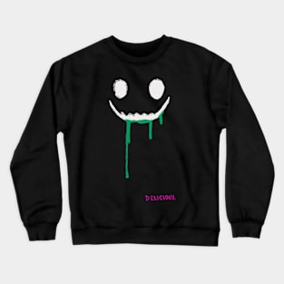 Delicious green goo scary face long shirt Crewneck Sweatshirt